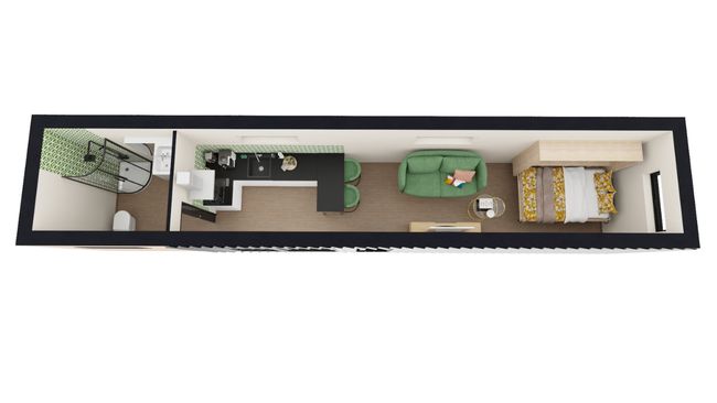 40 ft container house - Layout example 06