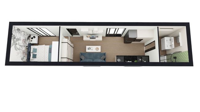 40 ft container house - Layout example 10