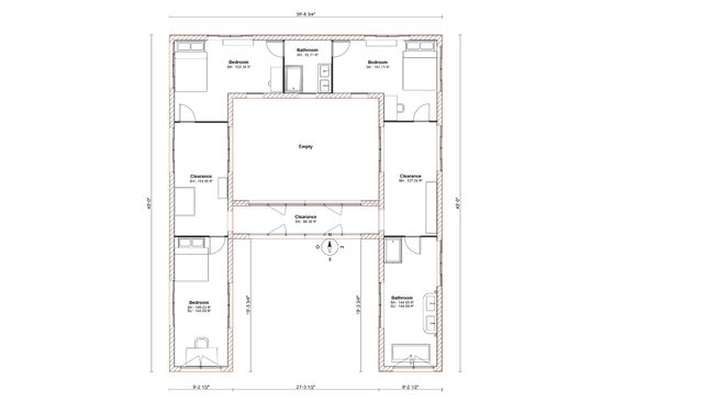 U-shape container house layout