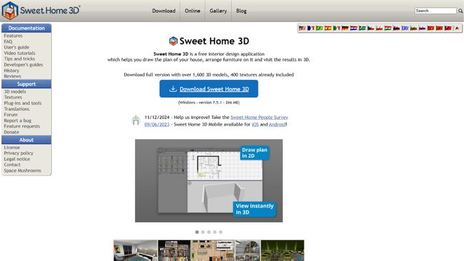 Home page Sweet Home 3D