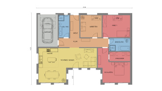 Mit Cedreo erstellter 2D Grundriss mit Garage