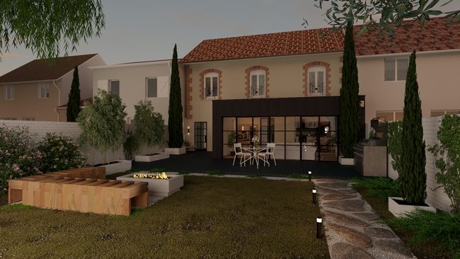 Extension toit plat maison traditionnelle