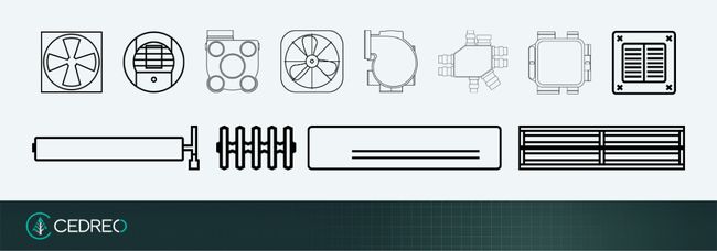 HVAC floor plan symbols