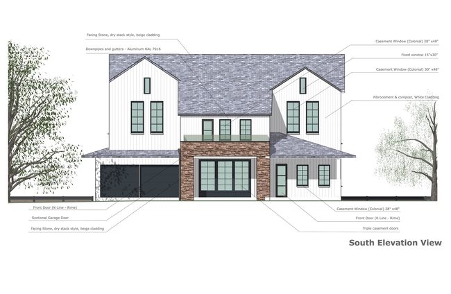 elevation view of a house with annotations created with Cedreo