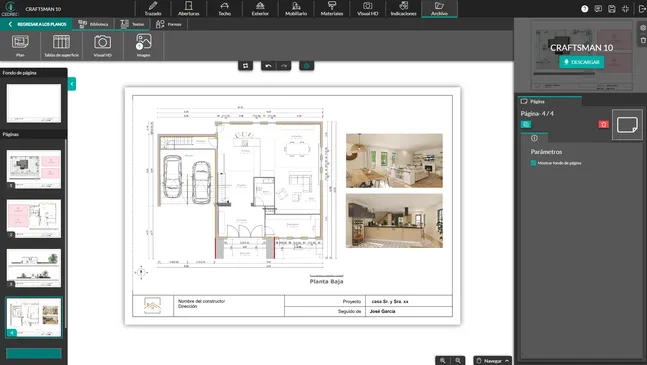captura de pantalla documentos de presentación con Cedreo