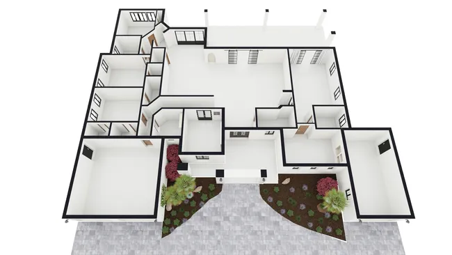 3D floor plan without furnishings designed with Cedreo