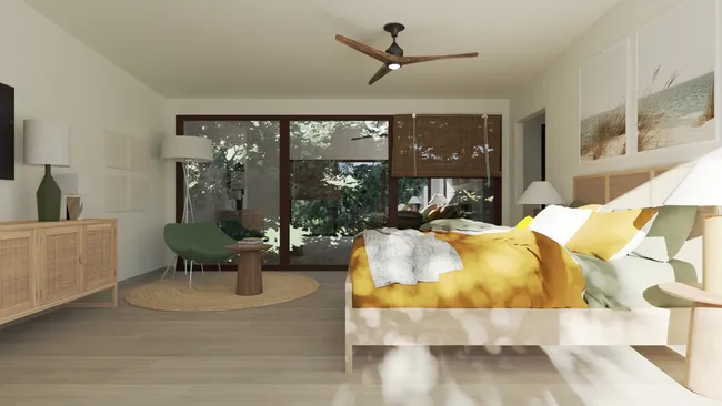 3D render of a bedroom designed with Cedreo