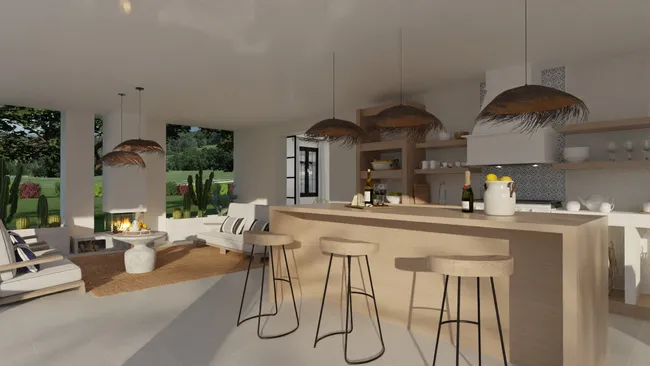 3D render of an outdoor kitchen by Cedreo