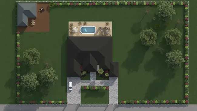 3D site plan designed with Cedreo