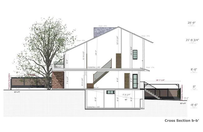 cross section of a craftsman house generated with Cedreo