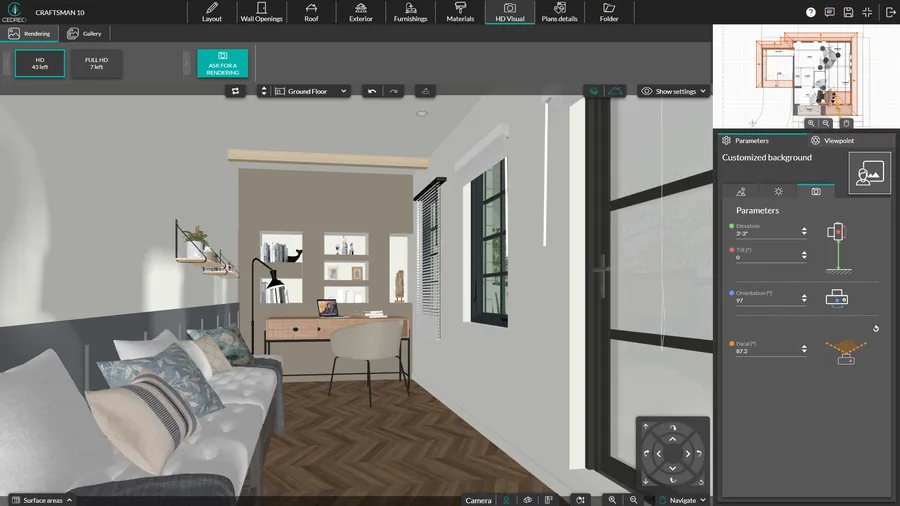 Cedreo software screenshot - set up the visual depth