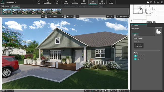 Cedreo software interface: hd visual