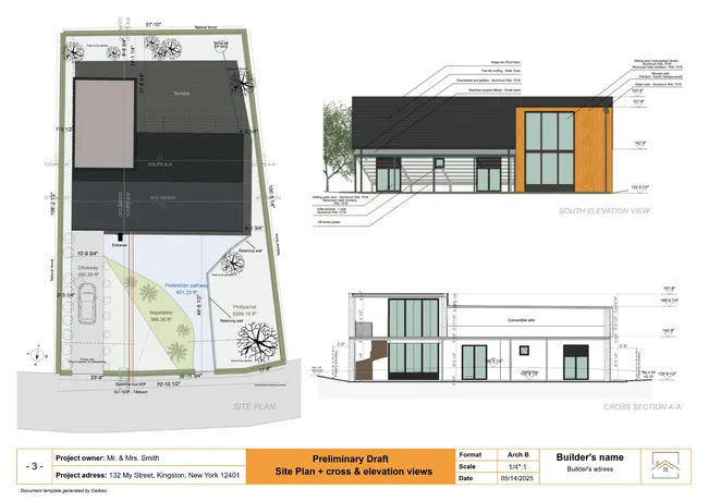 Architecture presentation board example created with Cedreo