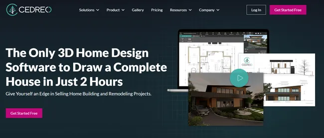 screenshot home page Cedreo software