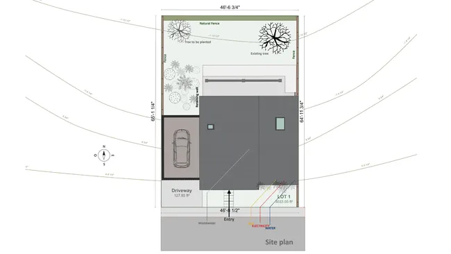 Site plan with elevation lines created with Cedreo