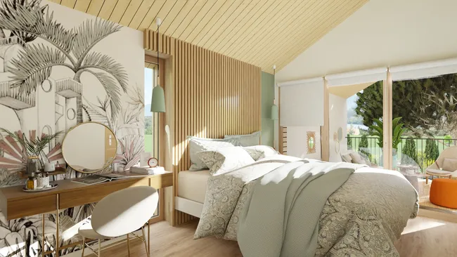 Renderizado en 3D de una habitación creado con Cedreo.