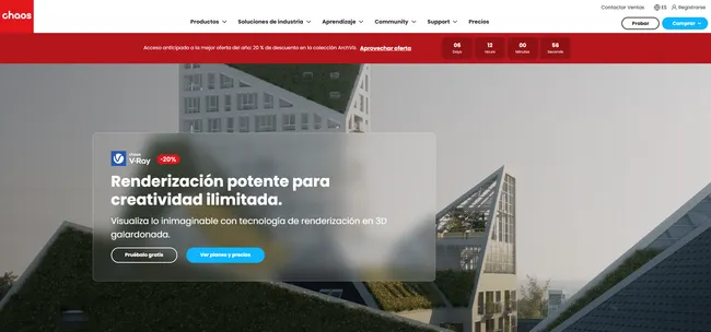 screenshot home page VRay