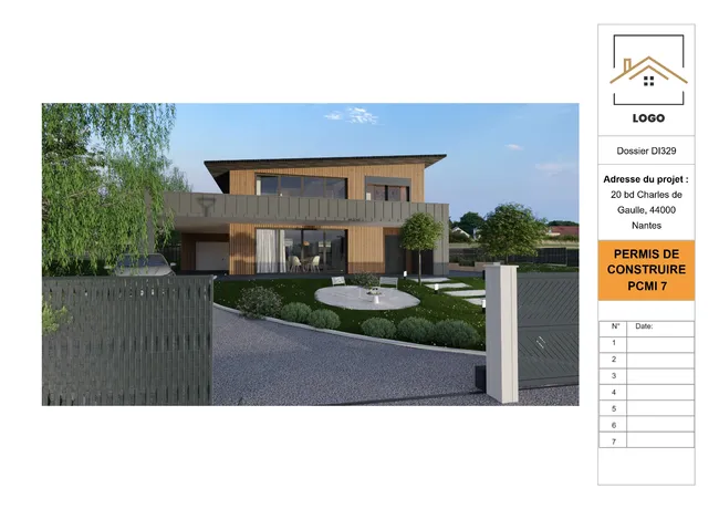 Exemple de la page insertion graphique d'un permis de construire réalisé avec Cedreo