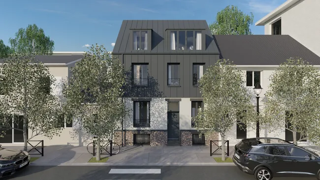 rendu 3D d'une maison à étage avec une surélévation pour créer un deuxième étage réalisé avec Cedreo