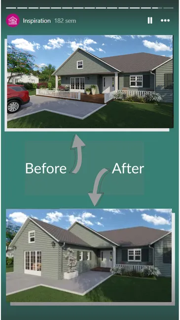 Before / after post example from Cedreo insta account