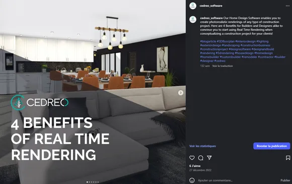 Pro tips post example from Cedreo insta account