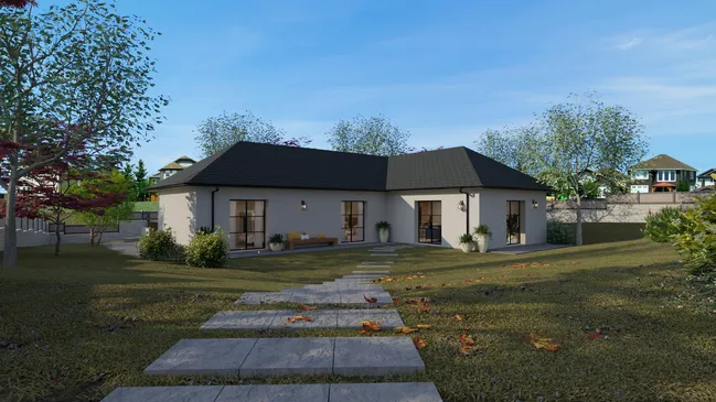 Rendu 3D par Cedreo d'une extension en L