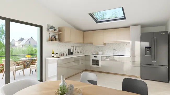 3D render of a kitchen with natural light by Cedreo