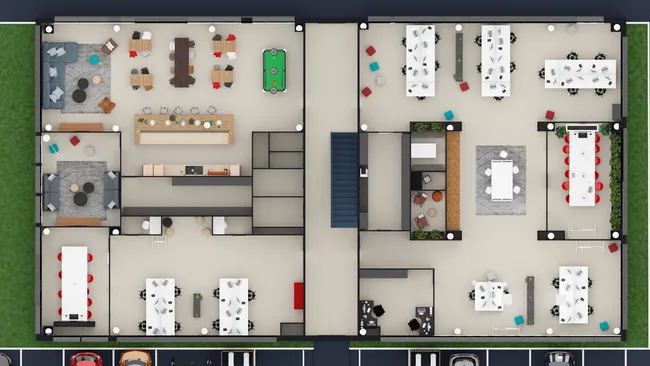 Plan 3D des bureaux de Cedreo